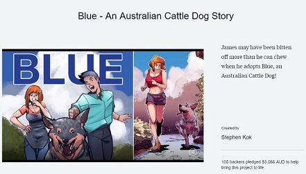 Blue, Kickstarter, Graphic Novel, Cheun, Australian Cattle Dog, Comic, Australia, Staff Pick, Project We Love